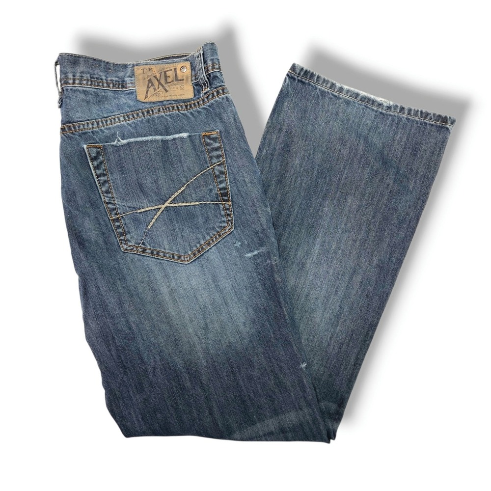 TK Axel Griswold Distressed Slim Straight Jeans Hampton Medium Wash 38x31 Skater